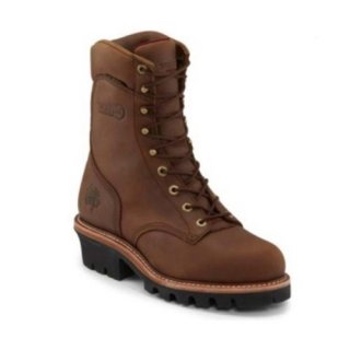 CHIPPEWA MEN'S TAN WATERPROOF LOGGER WORK BOOTS - STEEL TOE-TAN CHIPPEWA MEN'S TAN WATERPROOF LOGGER WORK BOOTS - STEEL TOE-TAN