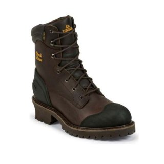 CHIPPEWA MEN'S WATERPROOF COMPOSITE TOE LOGGER BOOTS-CHOCOLATE CHIPPEWA MEN'S WATERPROOF COMPOSITE TOE LOGGER BOOTS-CHOCOLATE