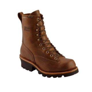CHIPPEWA MEN'S STEEL TOE 8" LOGGER WORK BOOTS-BAY APACHE CHIPPEWA MEN'S STEEL TOE 8" LOGGER WORK BOOTS-BAY APACHE